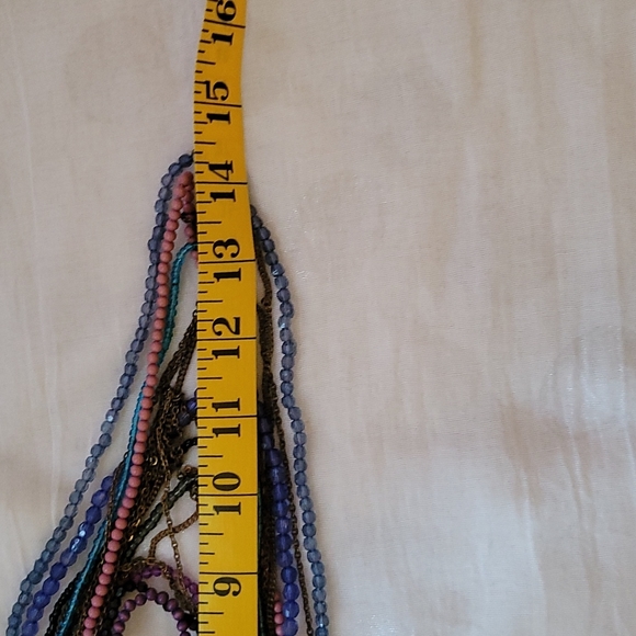 2/40 jewellry. Multi colored beaded and gold plated necklace - Picture 5 of 5